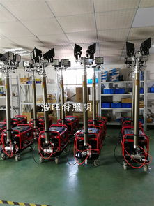 汽油發電防汛應急升降燈 升降場地燈 公司動態 浙江明輝照明科技